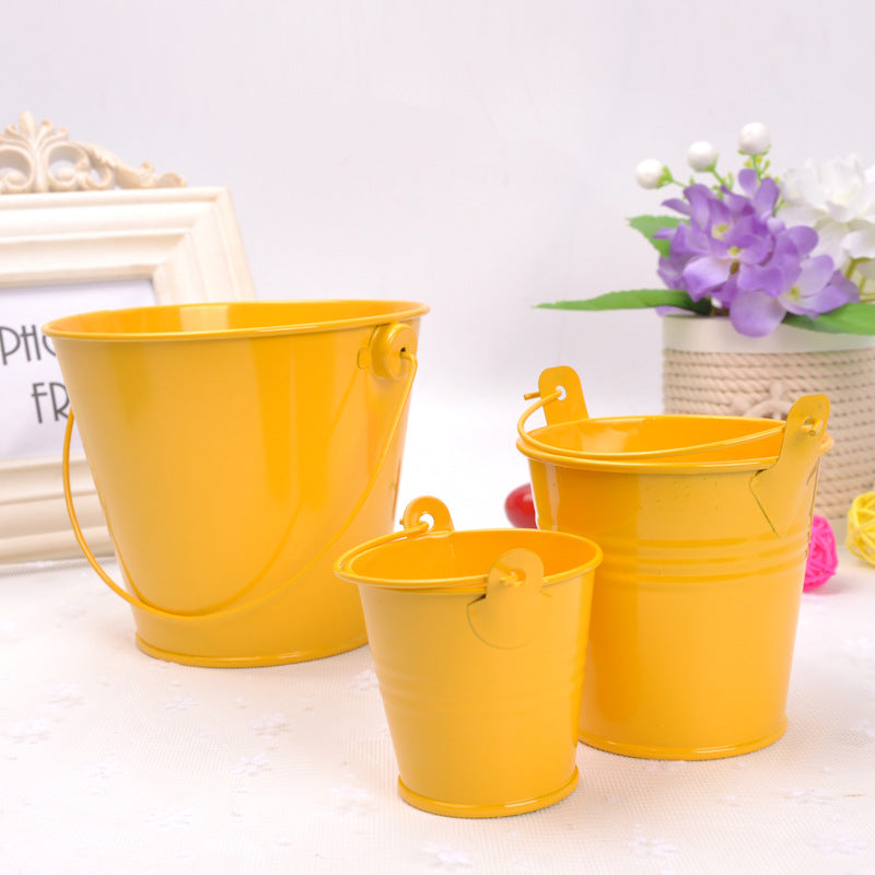 Wholesale Home Decoration Metal Crafts Mini Iron Bucket Ornaments
