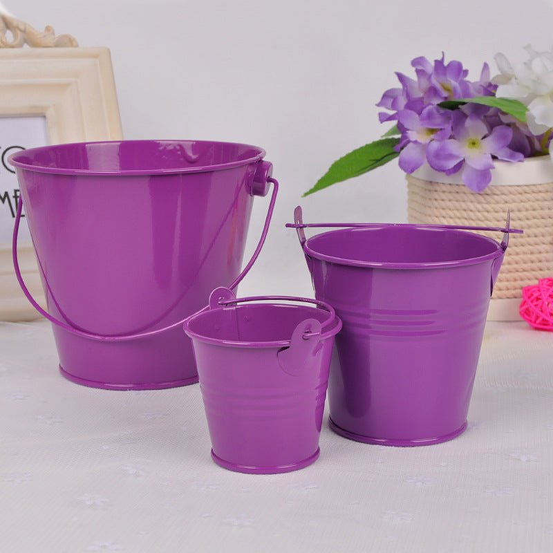 Wholesale Home Decoration Metal Crafts Mini Iron Bucket Ornaments