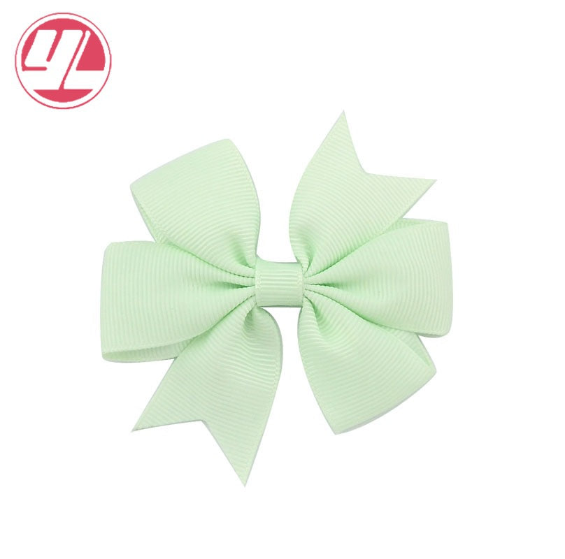 Wholesale 10pcs Handmade Baby Dovetail V Ribbed Ribbon Bow Hairpin