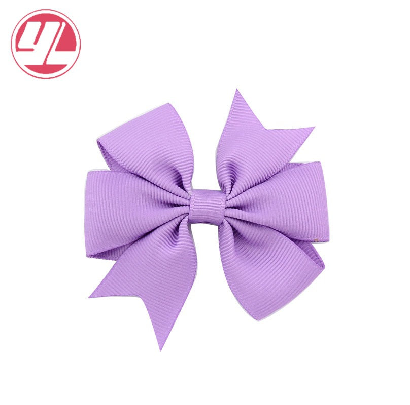 Wholesale 10pcs Handmade Baby Dovetail V Ribbed Ribbon Bow Hairpin