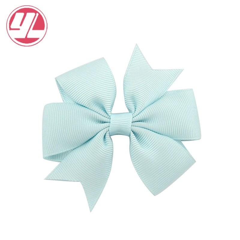 Wholesale 10pcs Handmade Baby Dovetail V Ribbed Ribbon Bow Hairpin