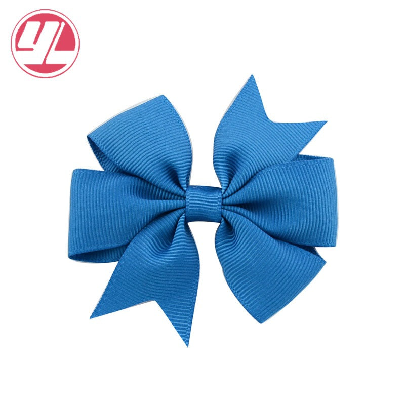 Wholesale 10pcs Handmade Baby Dovetail V Ribbed Ribbon Bow Hairpin