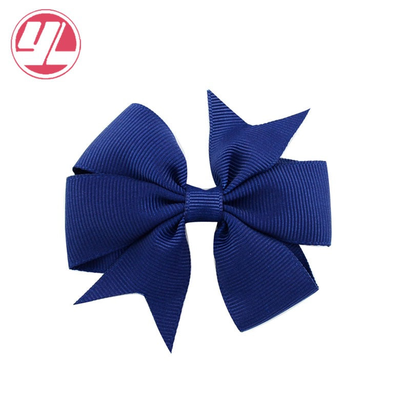 Wholesale 10pcs Handmade Baby Dovetail V Ribbed Ribbon Bow Hairpin