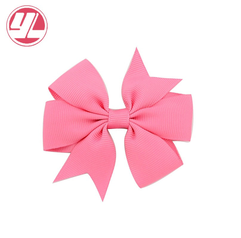 Wholesale 10pcs Handmade Baby Dovetail V Ribbed Ribbon Bow Hairpin
