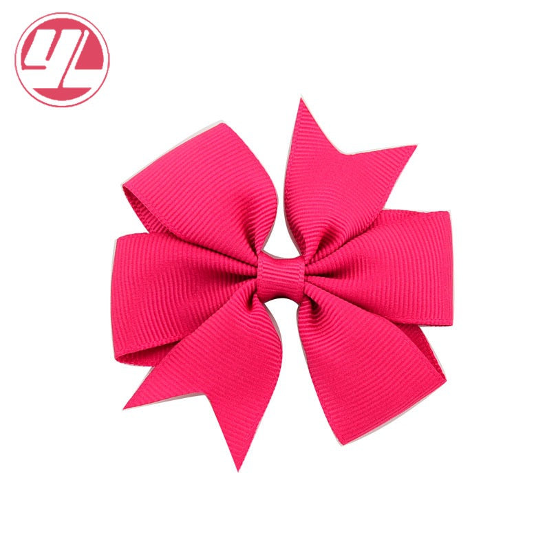 Wholesale 10pcs Handmade Baby Dovetail V Ribbed Ribbon Bow Hairpin