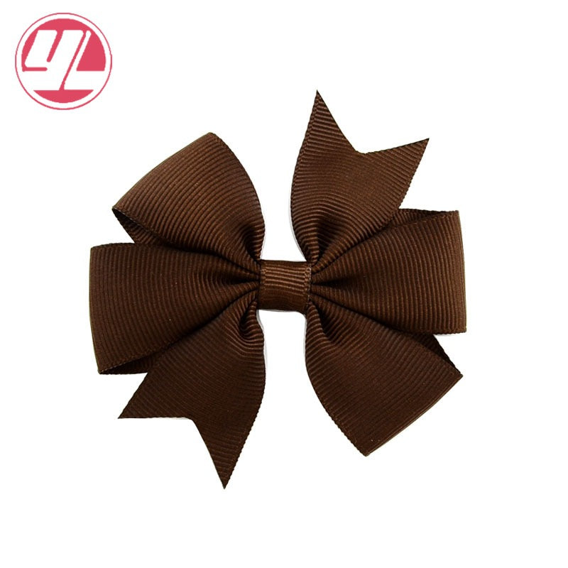 Wholesale 10pcs Handmade Baby Dovetail V Ribbed Ribbon Bow Hairpin