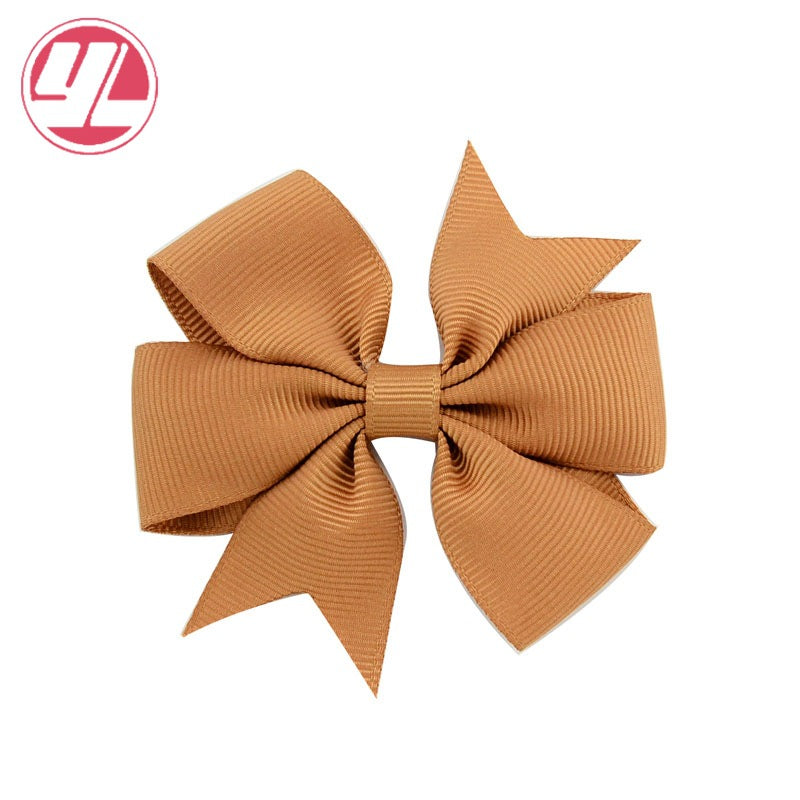 Wholesale 10pcs Handmade Baby Dovetail V Ribbed Ribbon Bow Hairpin