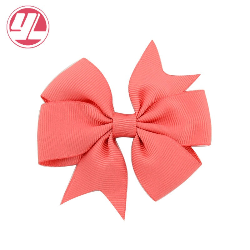 Wholesale 10pcs Handmade Baby Dovetail V Ribbed Ribbon Bow Hairpin