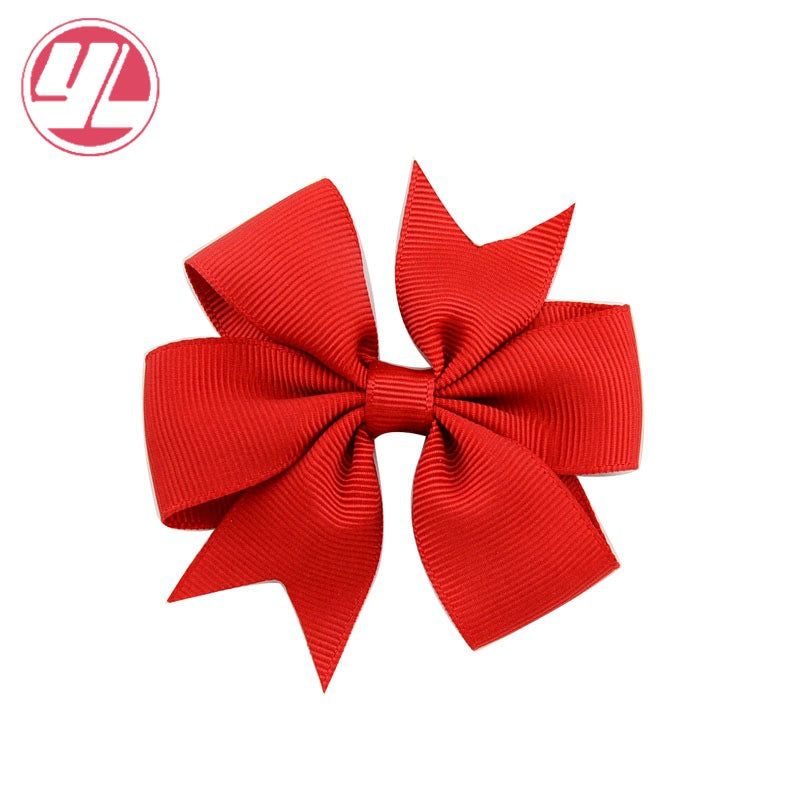 Wholesale 10pcs Handmade Baby Dovetail V Ribbed Ribbon Bow Hairpin