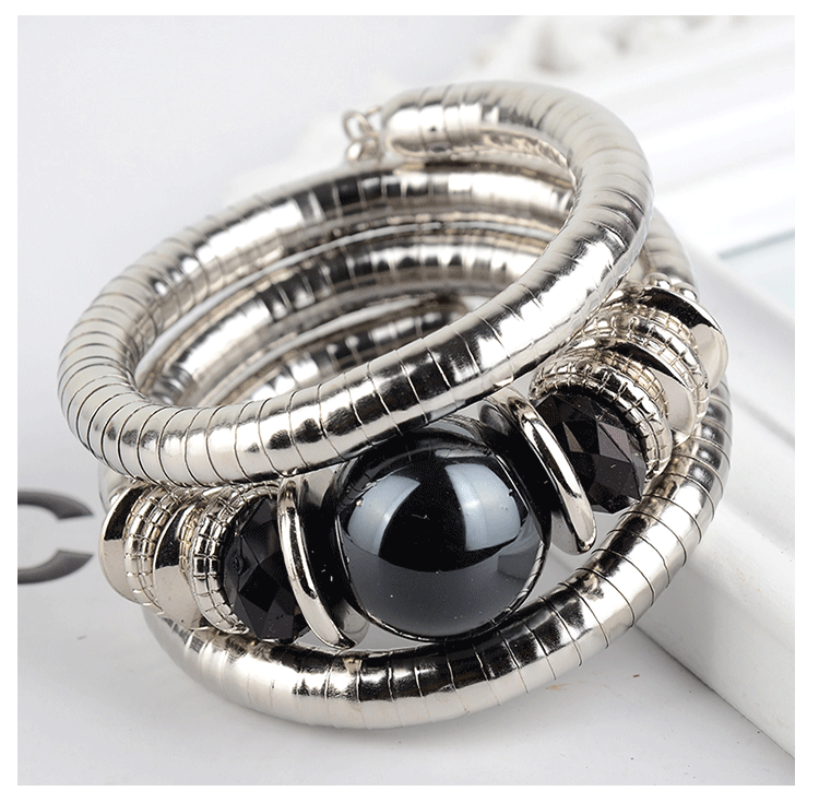 Wholesale  three-circle personality spacer retro beaded Bohemian multi-layer bracelet