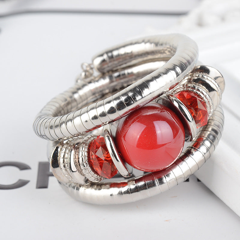 Wholesale  three-circle personality spacer retro beaded Bohemian multi-layer bracelet