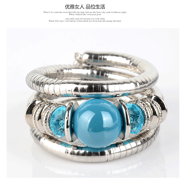 Wholesale  three-circle personality spacer retro beaded Bohemian multi-layer bracelet