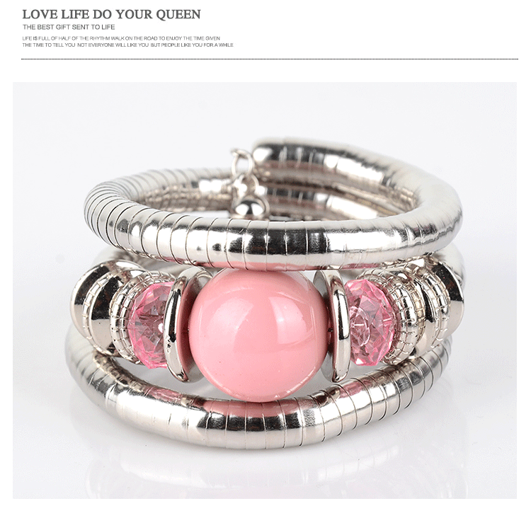 Wholesale  three-circle personality spacer retro beaded Bohemian multi-layer bracelet