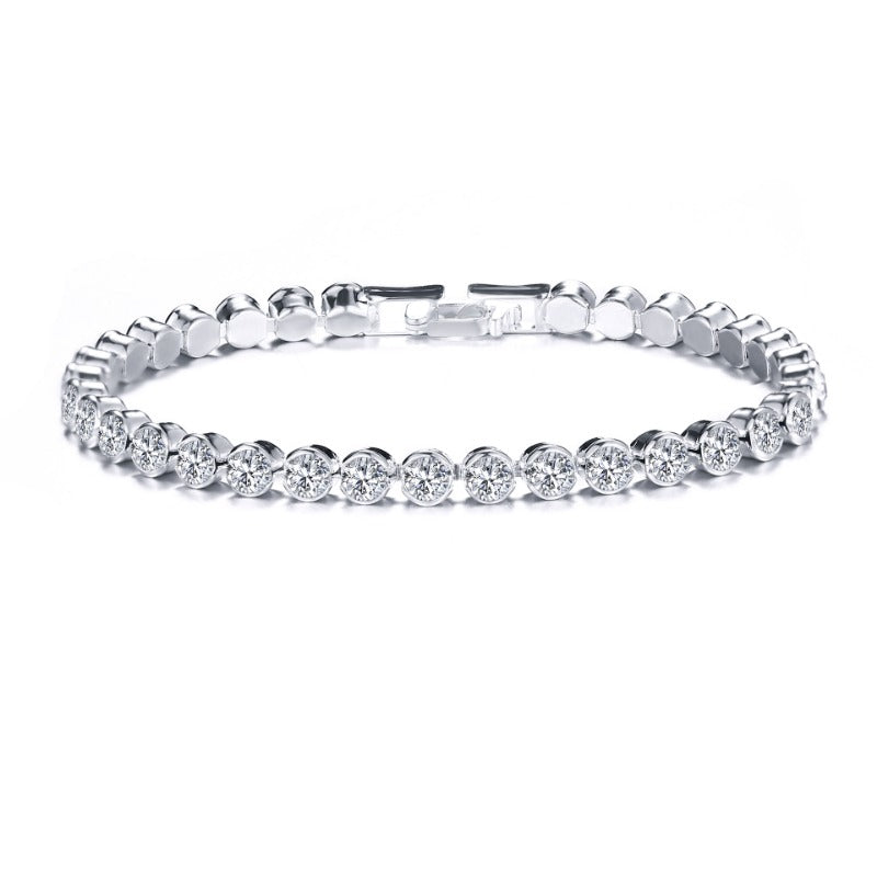 Wholesale Full Diamond Single Row Alloy Bracelets