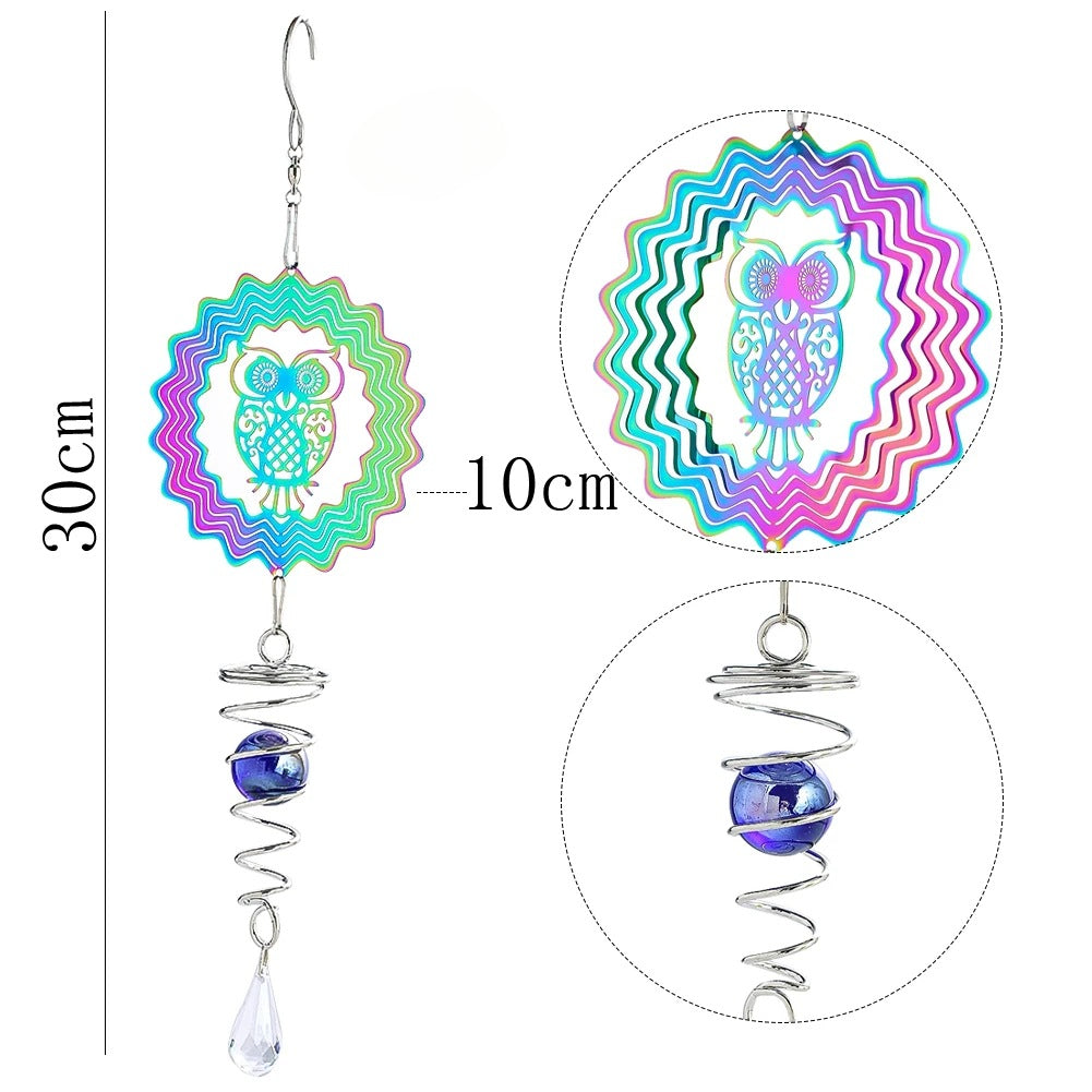Wholesale 3D Rotating Gradient Color Tree of Life Stainless Steel Wind Chime
