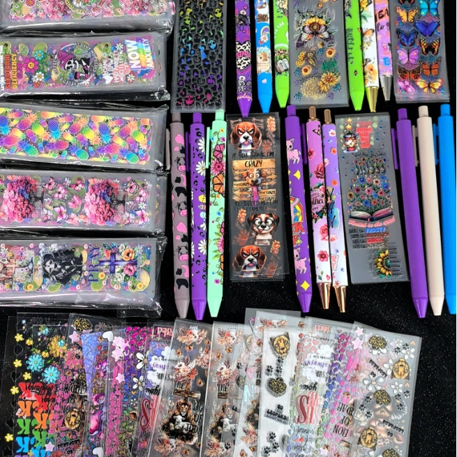 Wholesale Random Stickers 20/50/100pcs UV DTF Wraps & Cartoon Random Styles Bookmark Stickers for Crafts