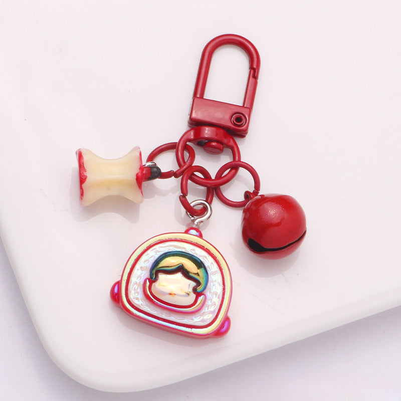 Wholesale Tong Resin Bunny Backpack Keychain