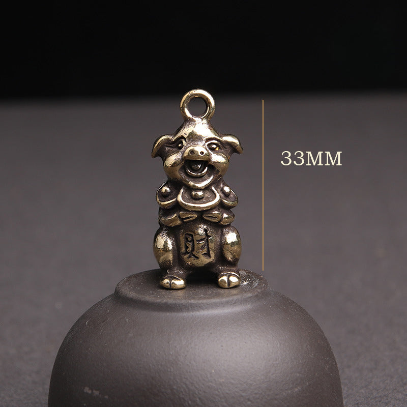 Wholesale Brass Solid Distressed Zodiac Keychains