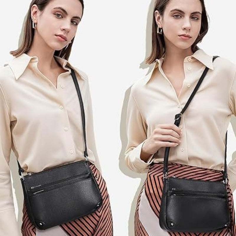 Wholesale Crossbody Color Contrasting Multi Zipper Pocket Classic Function Shoulder Bags