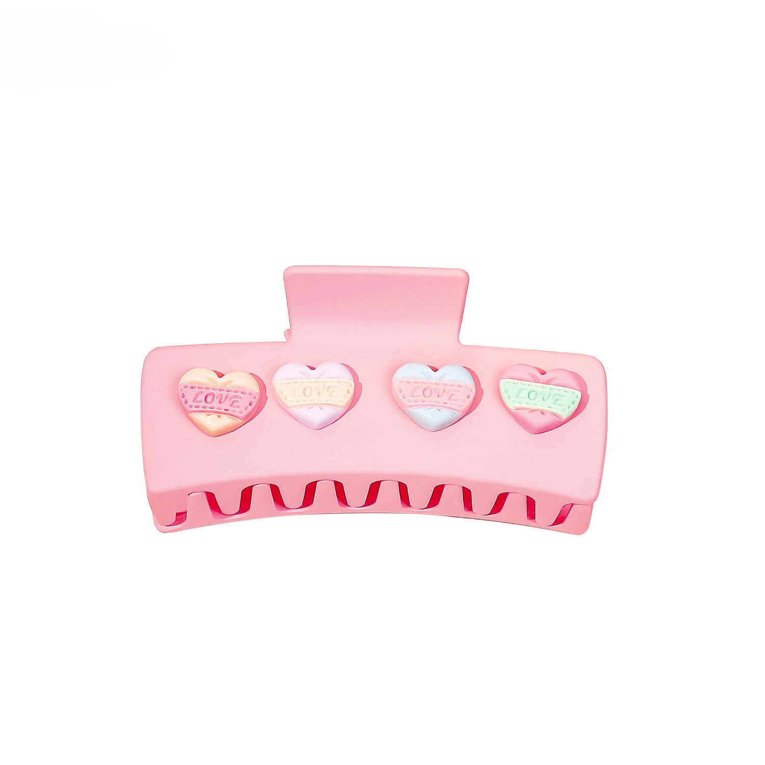 Wholesale Valentine's Day Pink Love Hairpin Fabric Wide-brimmed Headband Hairpin