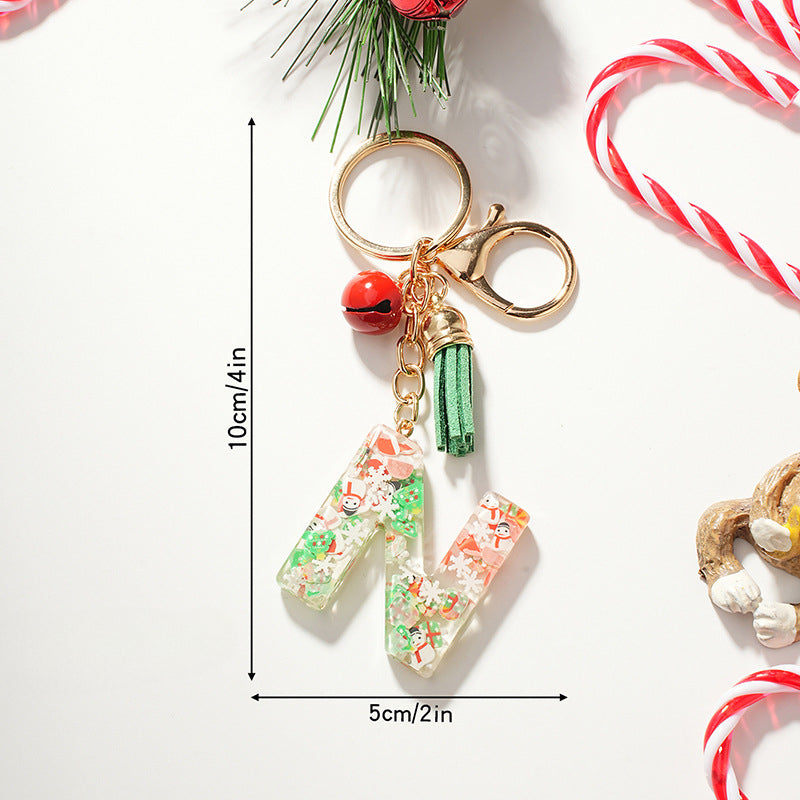 Wholesale Cartoon Christmas Pattern Letter Acrylic Keychain