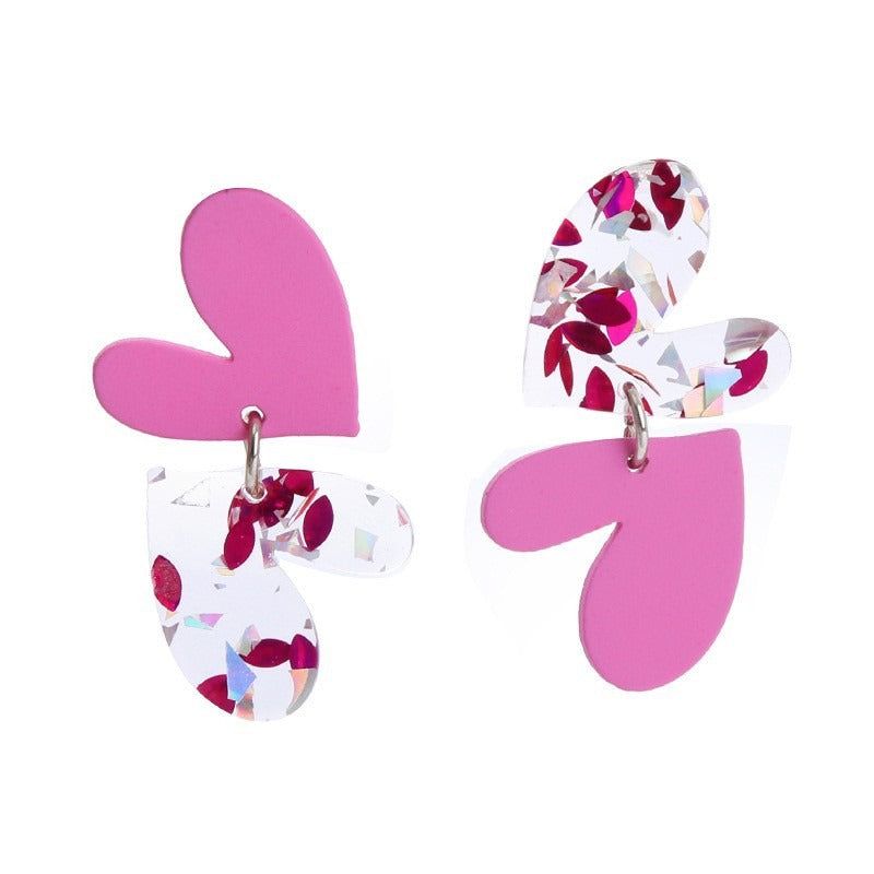 Wholesale Valentine's Day Love Mirror Acrylic Sweet Temperament Personality Earrings