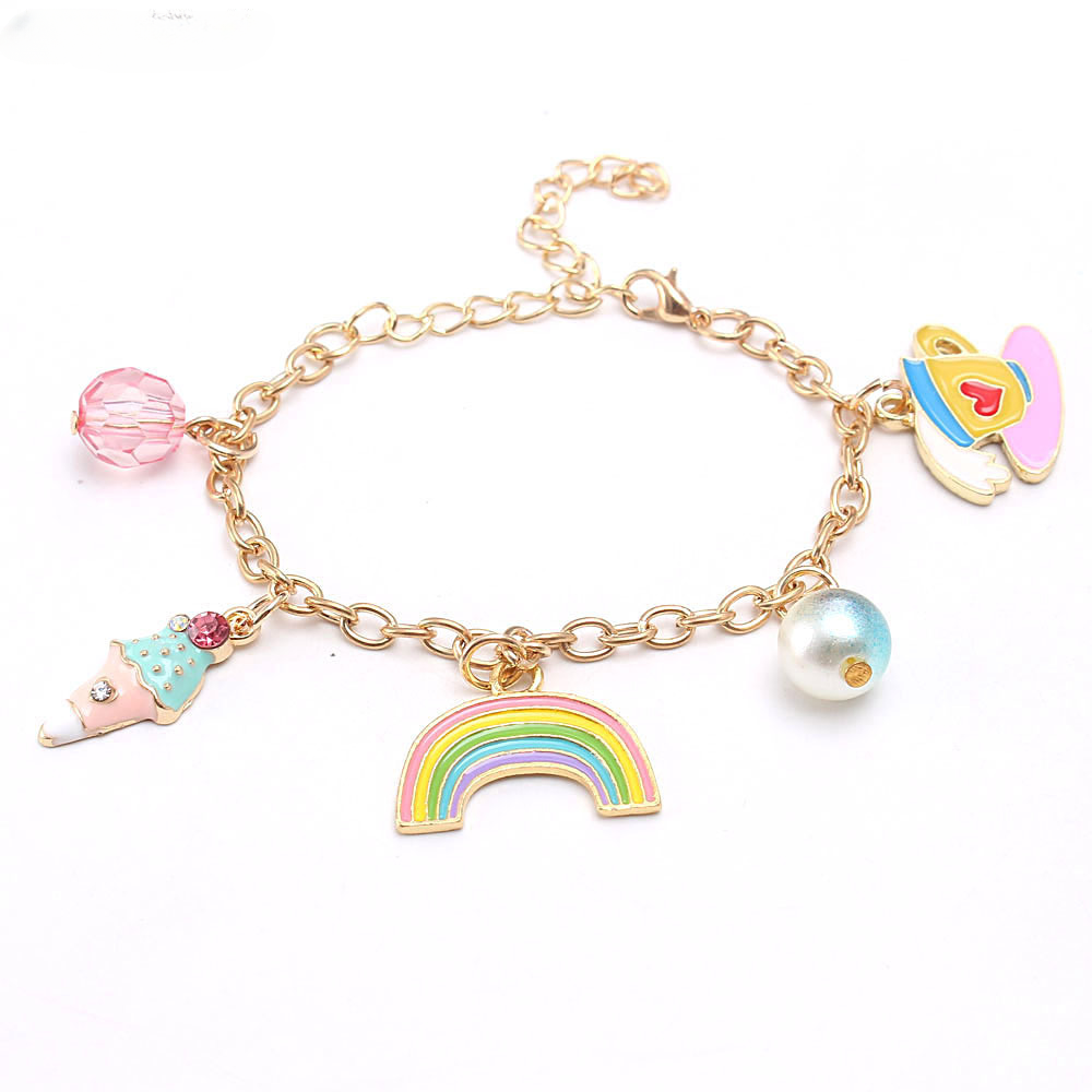 Pulsera de aleación de aceite de goteo de arco iris lindo al por mayor
