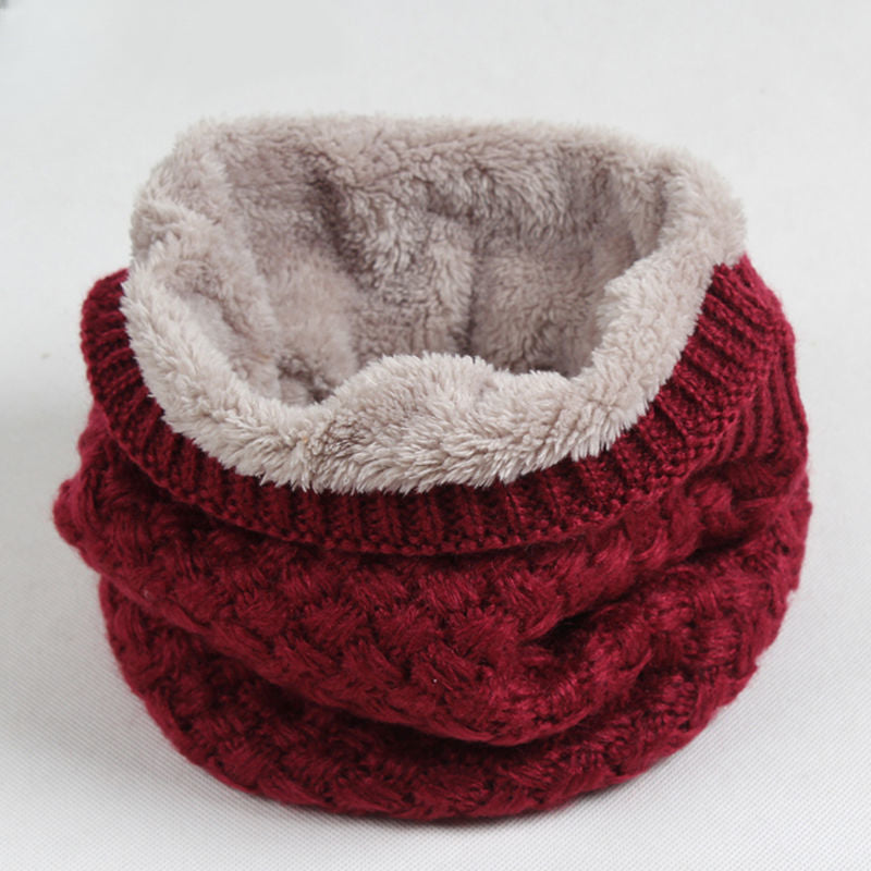 Wholesale Winter Wool Plus Velvet Solid Color Thick Outdoor Warm Scarf