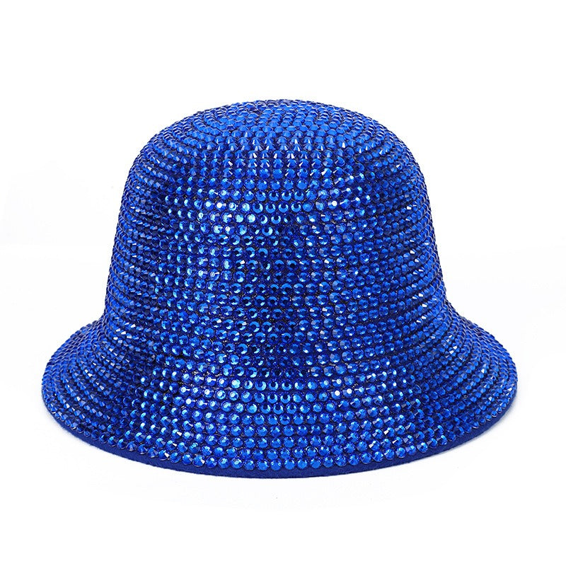Wholesale Woolen Sparkling Diamond Performance Fisherman Hats