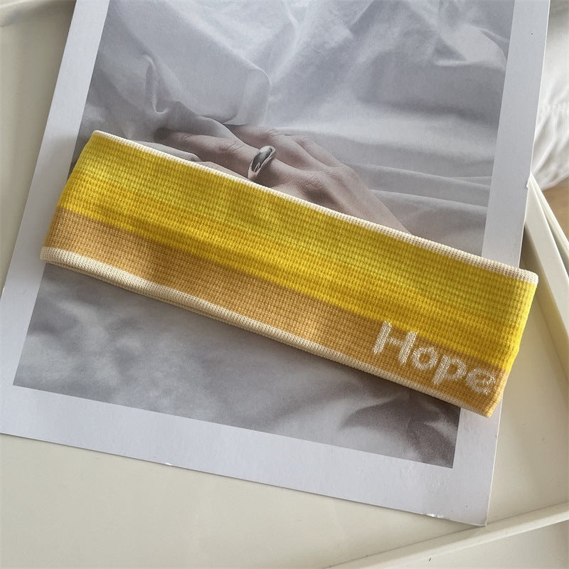 Wholesale Fabric Color Block Alphabet Knitted Wide-brimmed Headband