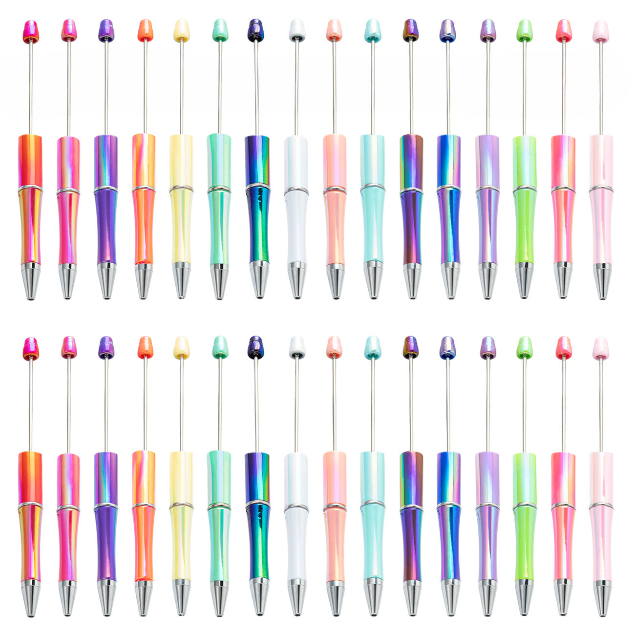 Wholesale Opal Beadable Pens Plastic UV Electroplating Gradient Pen DIY Handmade Beaded Pen