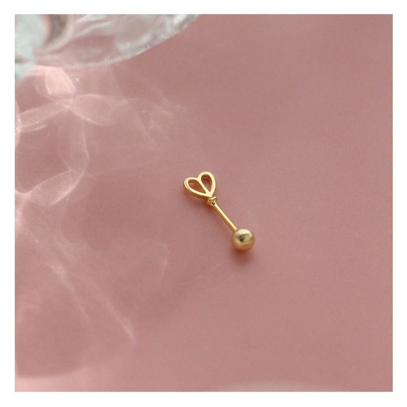 Wholesale 925 Silver Heart-shaped Screws Earrings