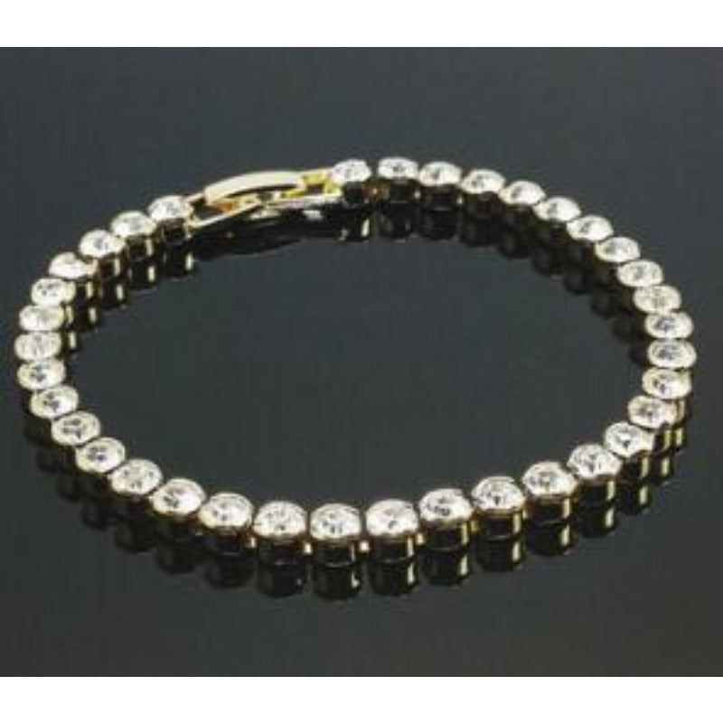 Wholesale Full Diamond Single Row Alloy Bracelets