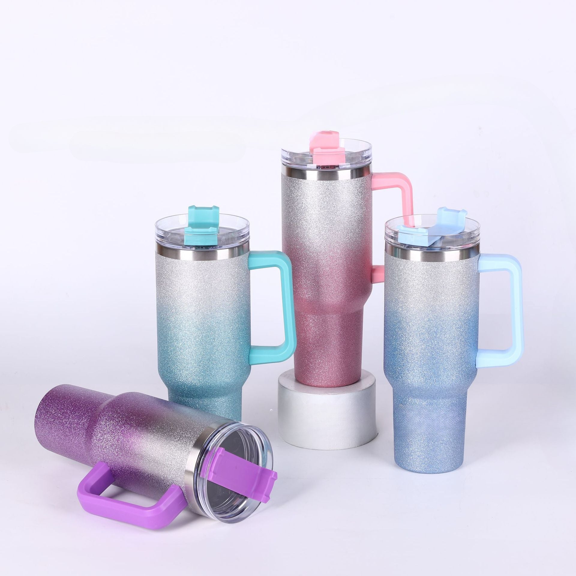 Wholesale Tumbler Diamond Painted Stainless Steel Double Layer 40oz Ice Mug with Handle