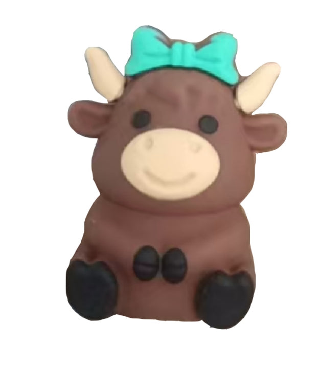 Wholesale 10pcs 3D Cute Calf Silicone Beads DIY Beads