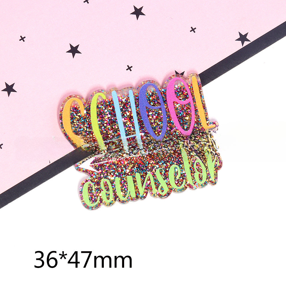 Wholesale 10pcs Cartoon Glitter Letters Love Jewelry Accessories DIY Patch FlatBack