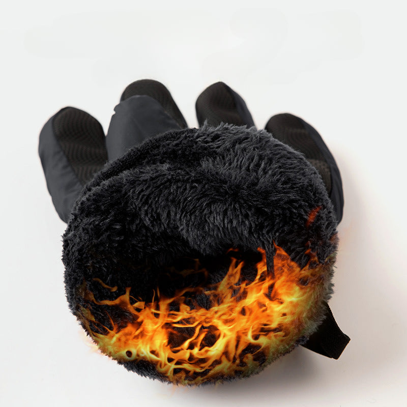 Wholesale Winter Warm and Cold-proof Plus Velvet and Thickened Windproof and Touch Screen Ski Gloves