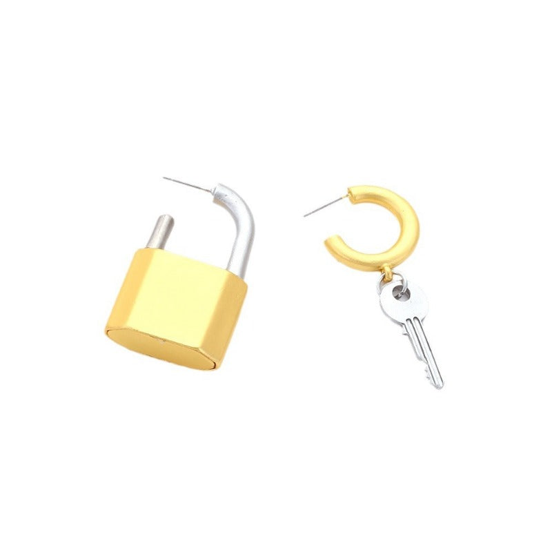 Wholesale Key and Lock Metal Earrings