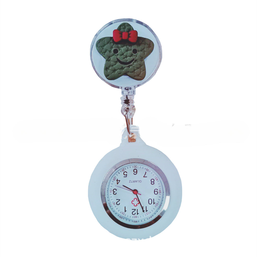 Wholesale Chrysanthemum Flower Easy Pull Buckle Telescopic Alloy Pocket Watch