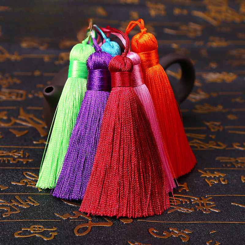 Wholesale 10pcs 8CM Short Fat Tassel Ice Silk Tassel Pendant