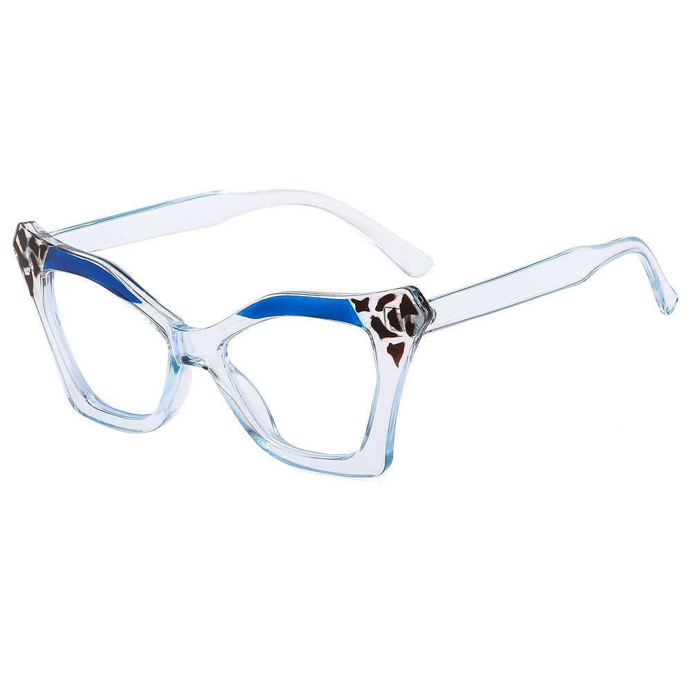 Wholesale Large Black Frame Cat-eye Blue Light Blocking Plain Glasses