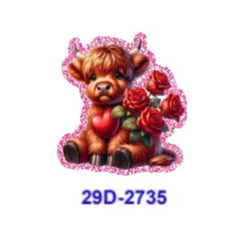 Wholesale 5 Pcs/10 Pcs/20 Pcs Cute Heart-shaped Rose Girl Acrylic Flatbacks (Valentine's Day/ox) for DIY Badge Reels & Phone Stands OLY Exclusive
