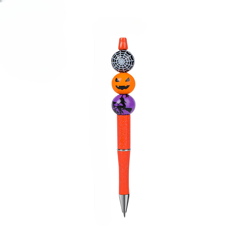 Wholesale Beaded Pens Fun Halloween Pumpkin Spider Solid Wood