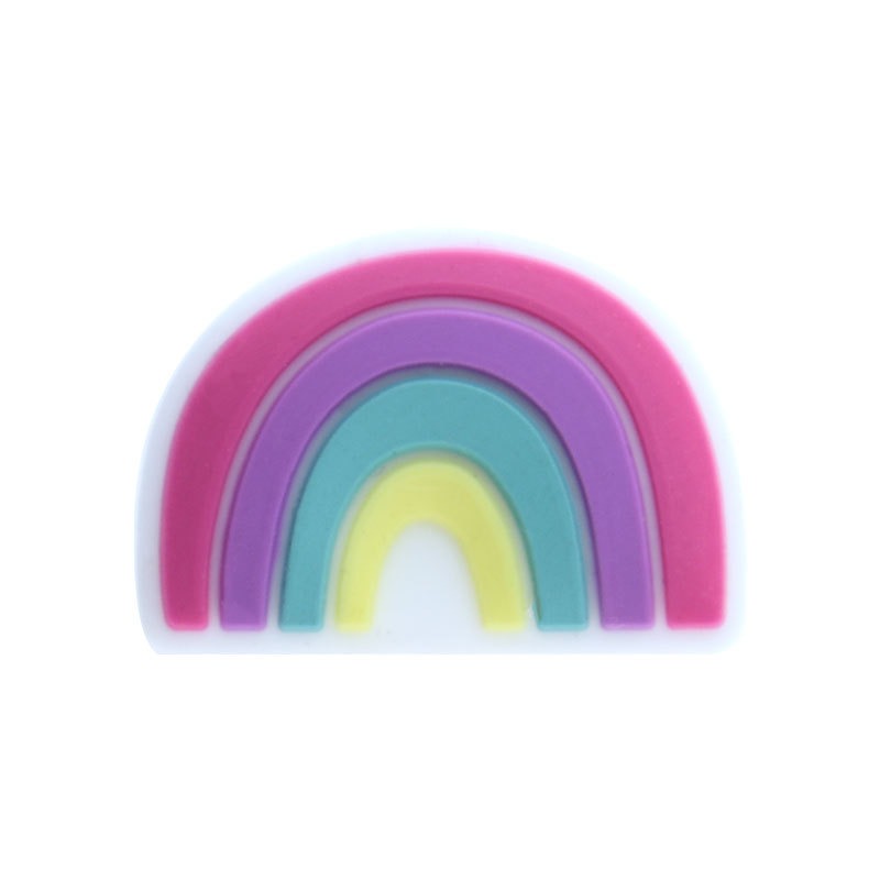 Wholesale 10PCS DIY Rainbow Silicone Beads