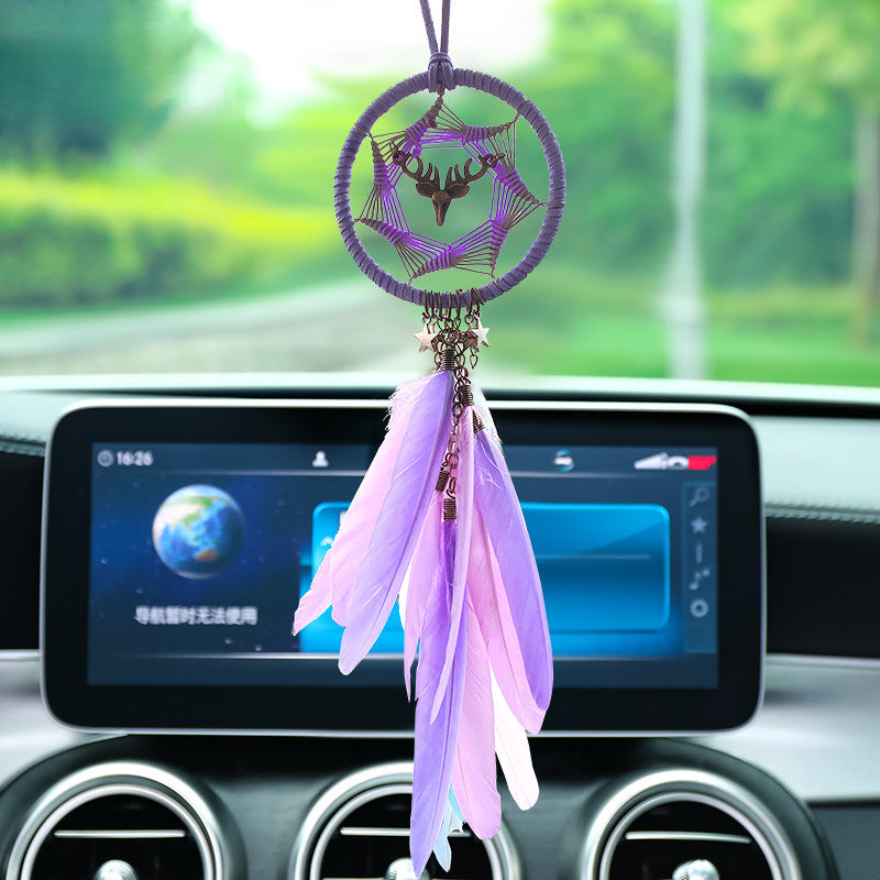 Wholesale Alloy Dream Catching Wind Chime Forest Series Handmade Feather Pendant