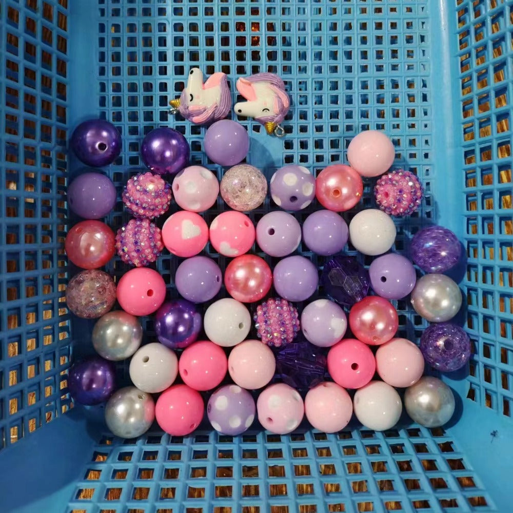 Wholesale 50pcs 20mm Acrylic Purple Series Assorted Mixed Color Beads