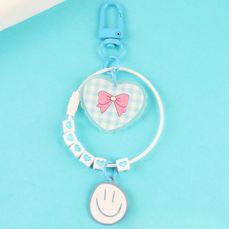 Wholesale Acrylic Peach Heart Keychain