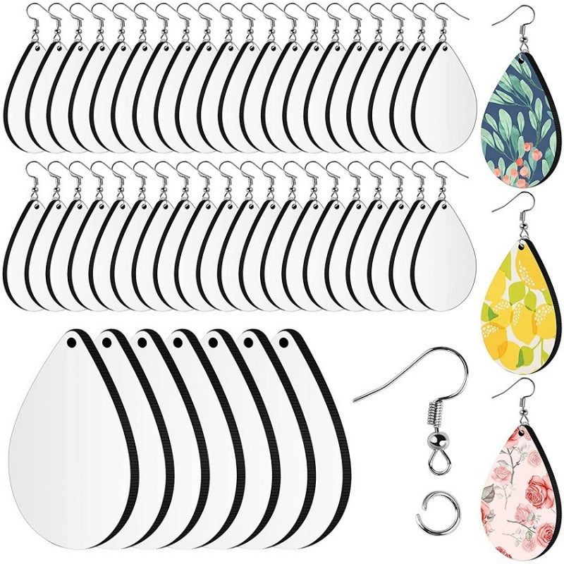 Wholesale 250pcs Creative DIY Blank Sublimation Drop Earrings Pendant with Ear Hook Kraft Paper Card Storage