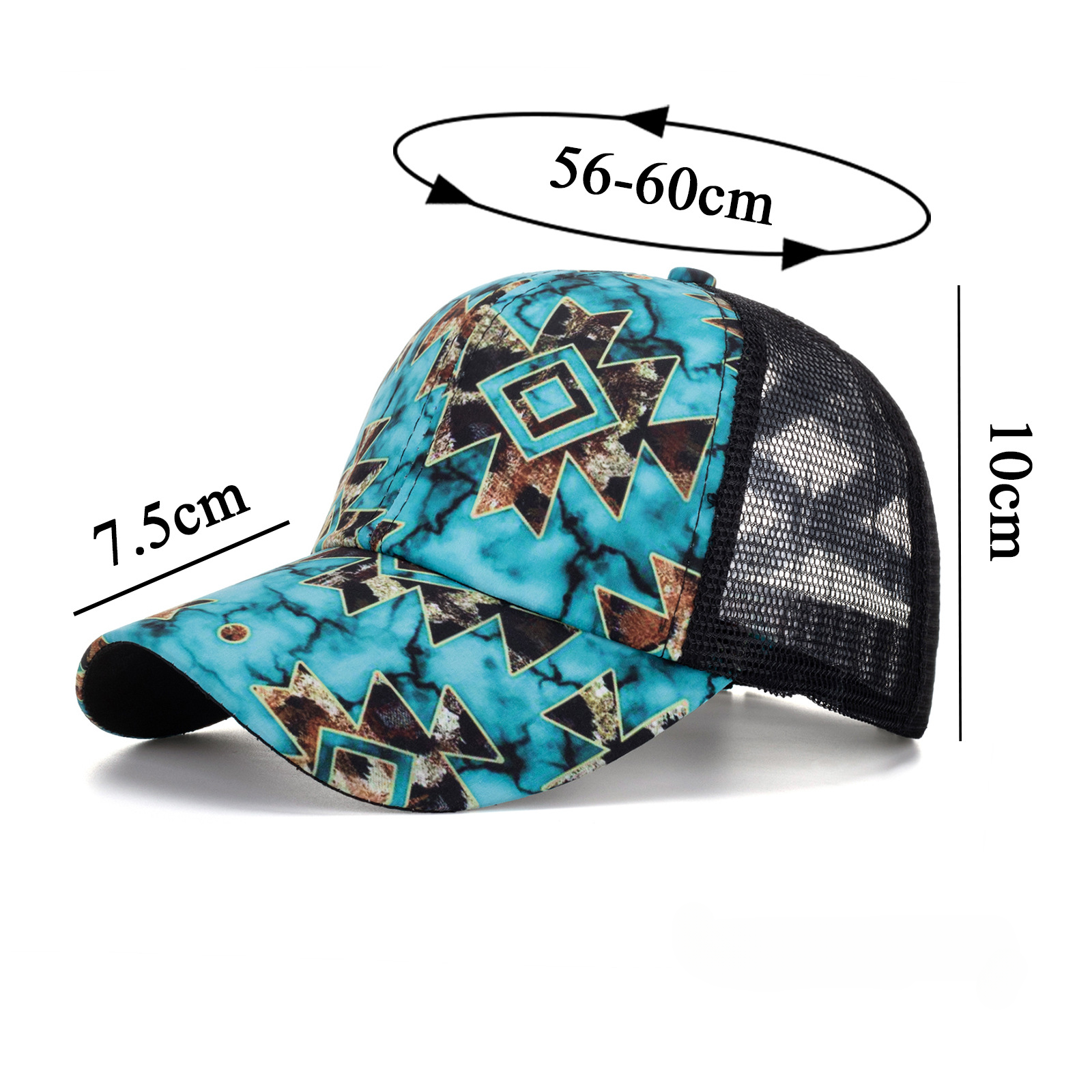 Capilla de béisbol de rayas de triángulo de patrón azteca de poliéster al por mayor