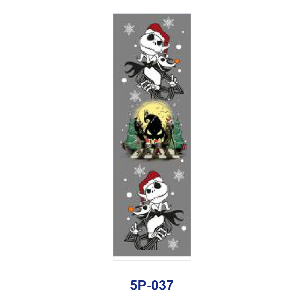 Wholesale 2/ 8/ 16pcs Dark Gothic Christmas Spooky Holiday Skeleton Snowflake Print Pen and Bookmark Stickers UV DTF Wraps OLY Exclusive